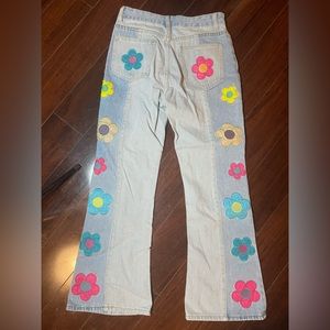 Vintage Flower Two-Toned Jeans